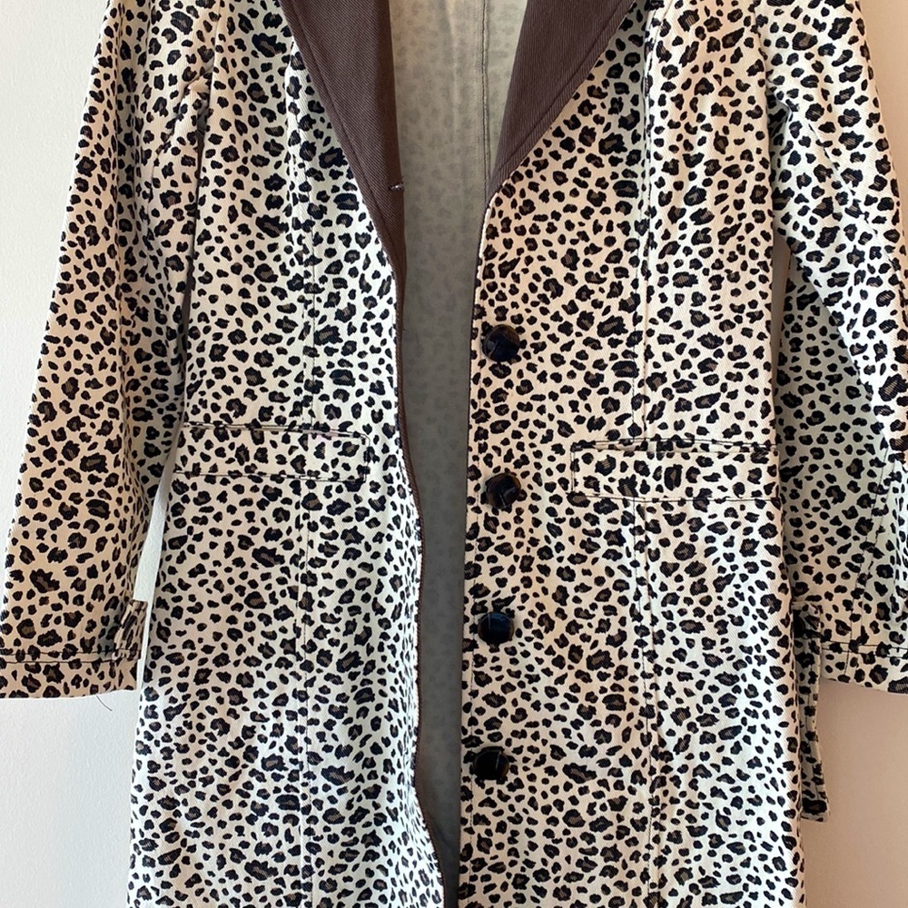 Moon River Leopard Print Window Shopping Jacket Coat - Picture 10 of 14